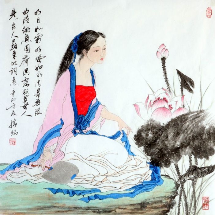 孙敏（铭）国画选.清水芙蓉（66x66cm）