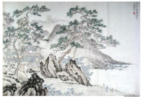 周大成 山水画小品49.5cmx71