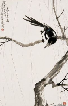 1943年作 喜鹊登枝 立轴