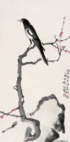 1932年作 喜上梅梢 立轴