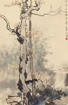 民国卅二年（1943）作 重庆之雾 立轴