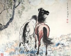 双骏图78×99cm