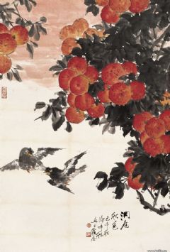 洞庭秋色双鸟