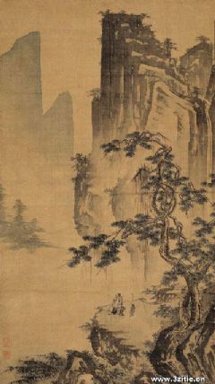 山水图轴　私人藏 伪