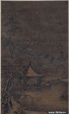 雪景山水图轴