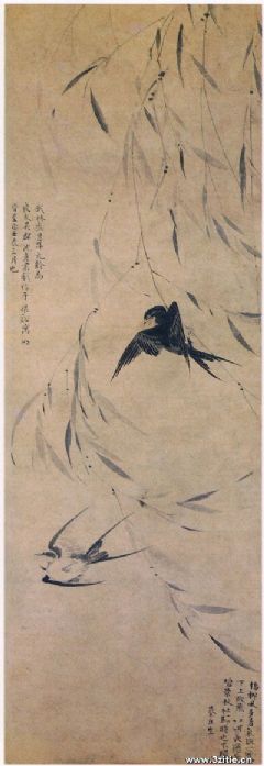柳燕图轴