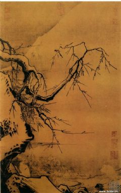 《雪滩双鹭图》