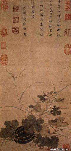 秋瓜图轴