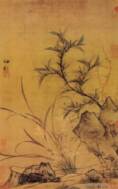 《著色兰竹图》