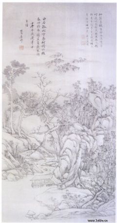 《乔松修竹图轴》