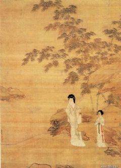 《修竹仕女图》