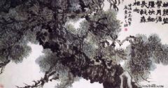 古柏图轴
