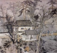 雨余柳色图轴