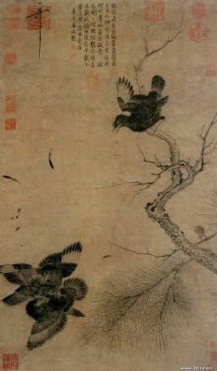 《鸲鹆图轴》