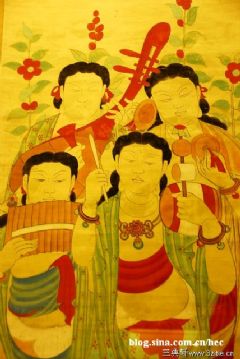 张大千临摹敦煌壁画《盛唐 伎乐天》