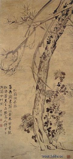 李鱓《松菊犹存图》