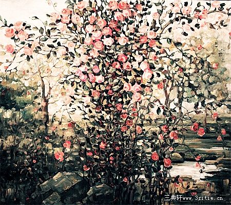 尹吉冰油画作品-花朵