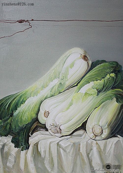 尹吉冰油画——白菜
