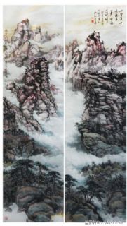 山水二屏