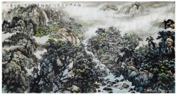 涧水空山道.柴门老树村