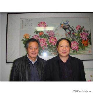 作者与中国书画编辑部主任、主编黄永旭合影