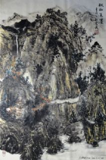 秋山飞瀑