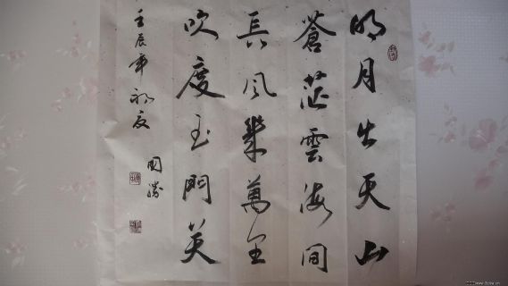 傅国胜写李白诗 关山月 诗一首