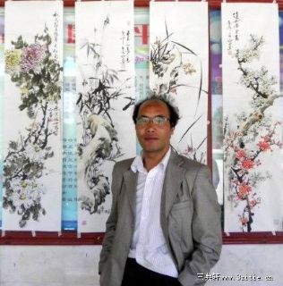 梅兰竹菊四条屏