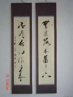 傅国胜书草书对联