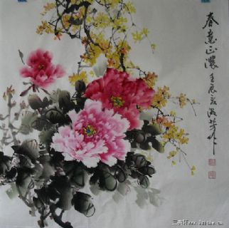 国画《春意正浓》（斗方）