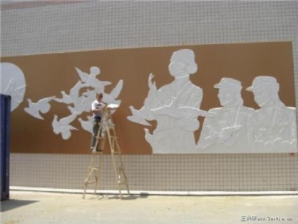 沈阳二0二部队医院墙体浮雕壁画 宫一心雕刻
