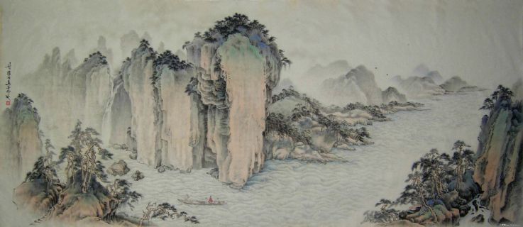 艺术家谈瑞明的最新山水作品《青山碧水缘流长》