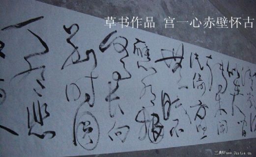 中国现代书法名家 宫一心草书 苏东坡水调歌头
