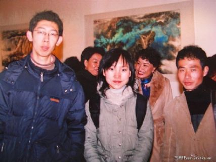 当代书画家宫一心与沈阳电视台记者 庄宁