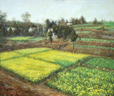 《村头我家的油菜花》（油画、2011年）