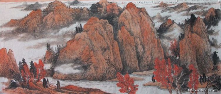 云自忙时山自闲（山水10000元/平尺）