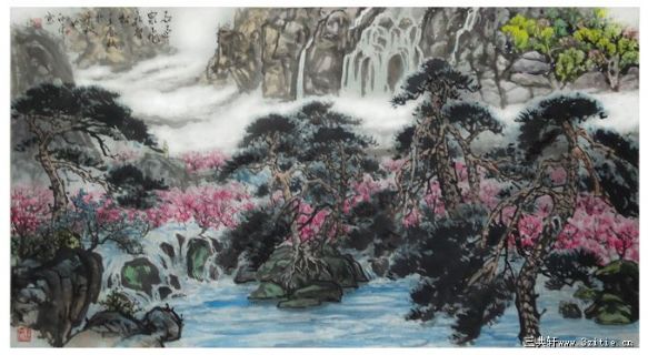 雨过泉飞乱壑松