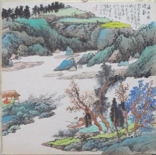 扁舟思诗图（10000元/平尺）