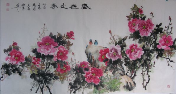 国画《盛世之春》（200×498cm ）