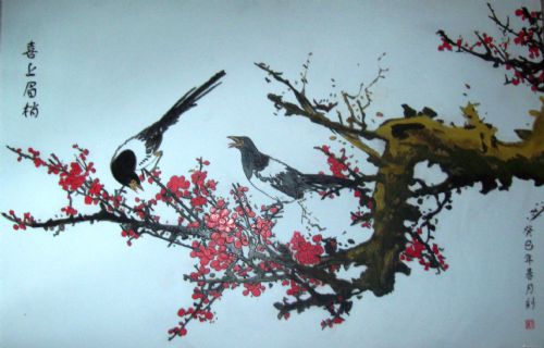 纯手工刻板漆字画艺术【一把刻章刀刻成 油漆着色作品