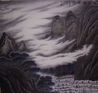溪山云涌图