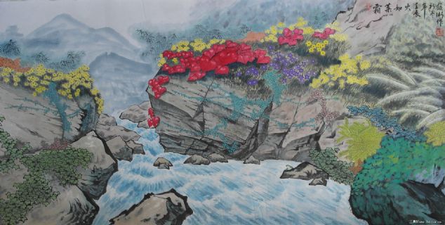 安庆戴卫国画《霜叶如火》