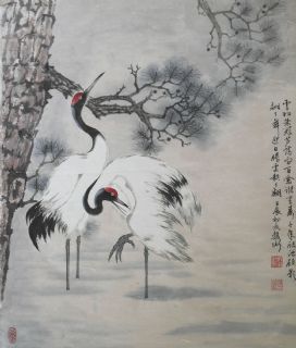 安庆戴卫国画松鹤
