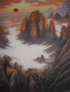 山在云海朝霞中