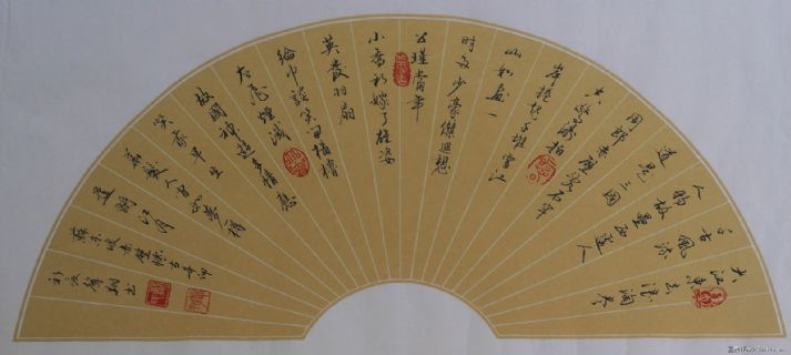 安庆戴卫行书赤壁怀古扇面