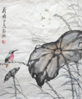安庆戴卫国画《荷塘小息》