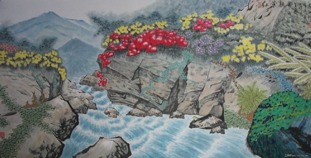 安庆戴卫国画《霜叶如火》