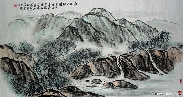 雨后山村-曹自晓