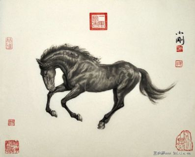 《奋进》（水墨画.2014.2）