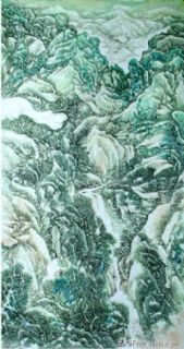 李复丁《崇山云泉》